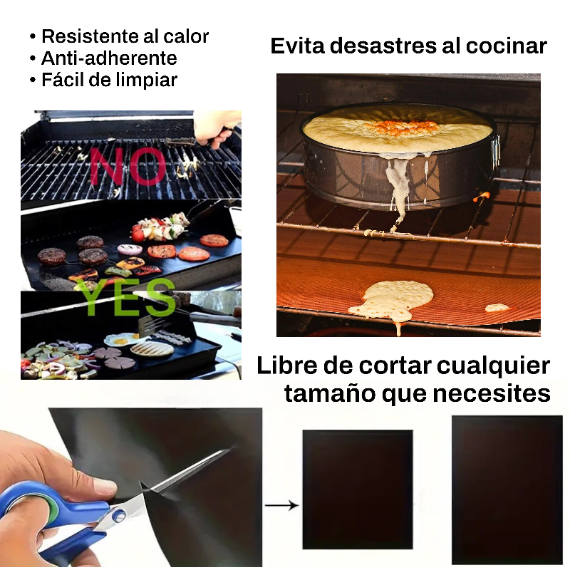 Lamina Tapete Alfombrilla para Parrilla u Horno Antiadherente - Imagen 3