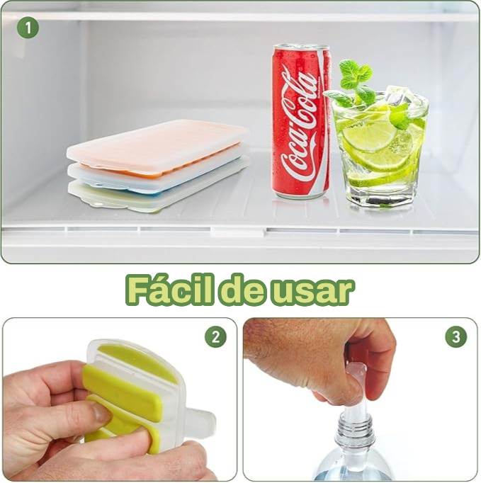 Bandeja de Silicona para Hielos Finos Alargados + Tapa - Imagen 2