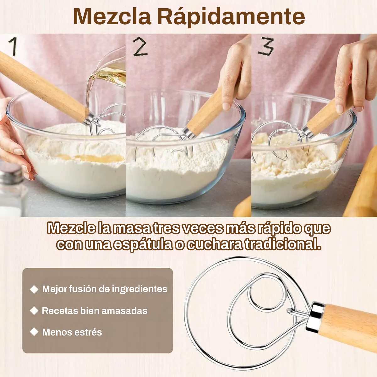 Batidor Mezclador de Masa - Imagen 2