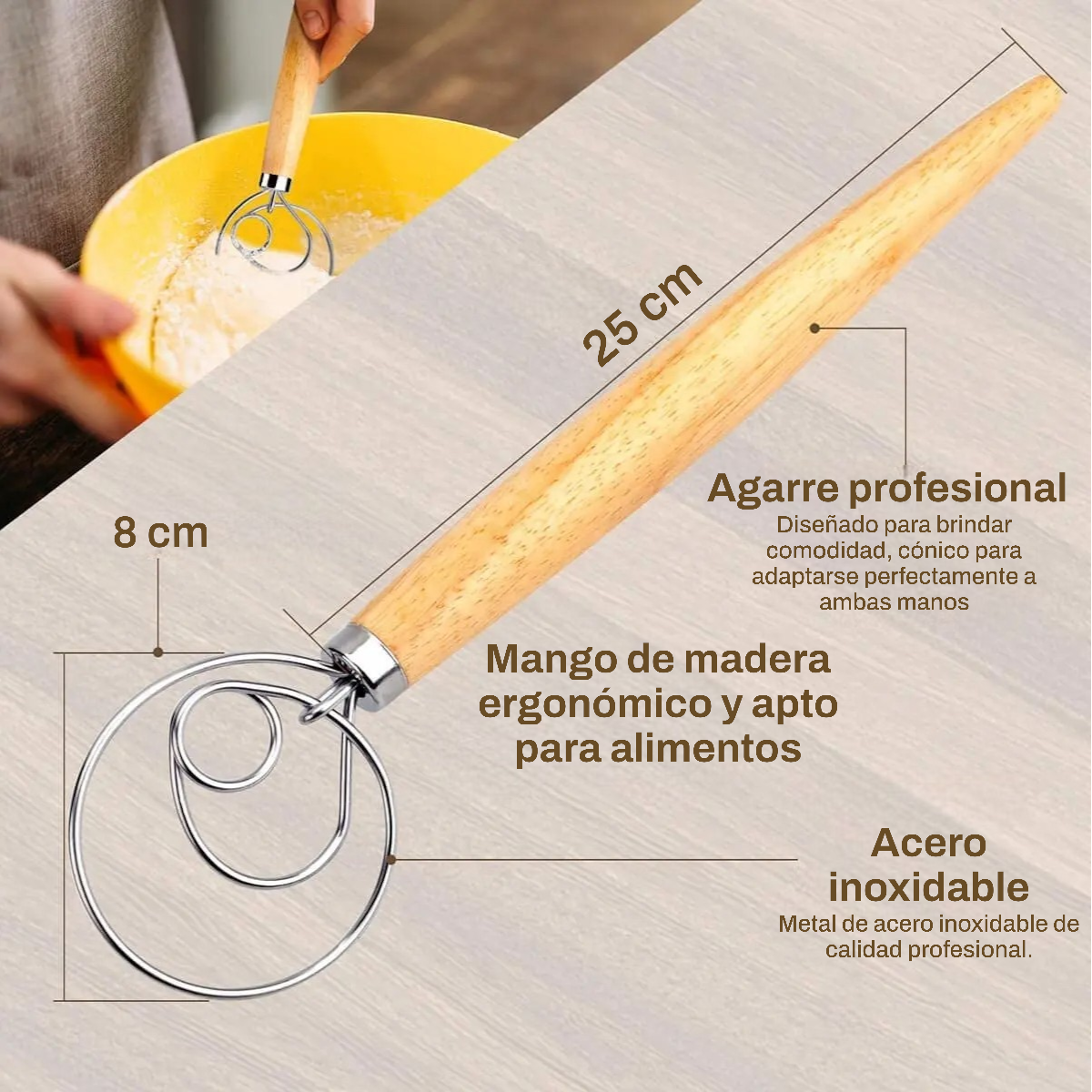 Batidor Mezclador de Masa - Imagen 5